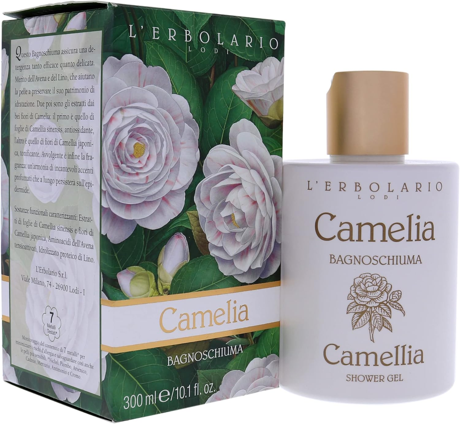 Lerbolario Camelia Shower Gel for Unisex Shower Gel, 300 Ml