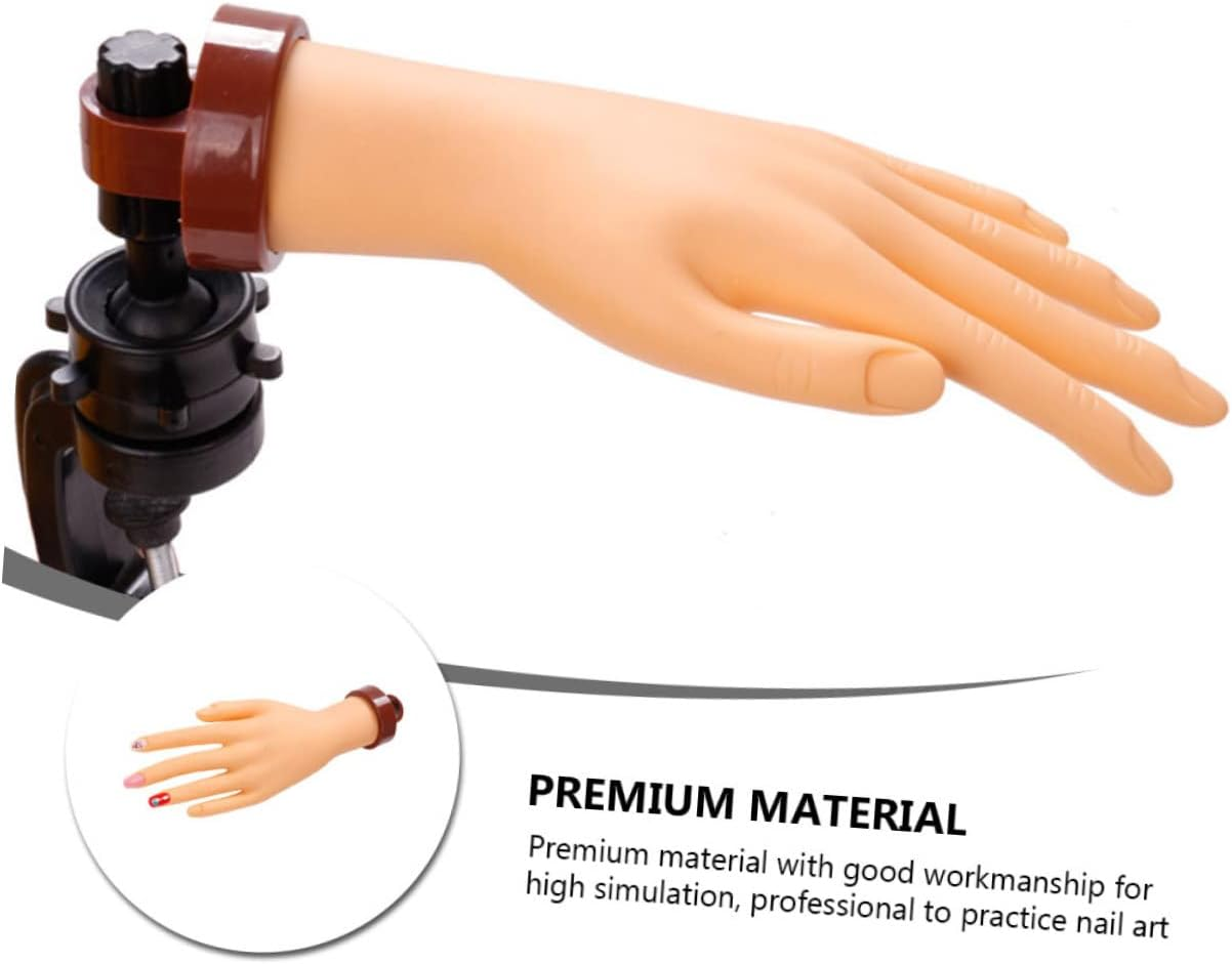 ADOCARN Flexible Manicure Model Simulated Hand Fake Nails Nail Art Wear Portable Hand image number 1