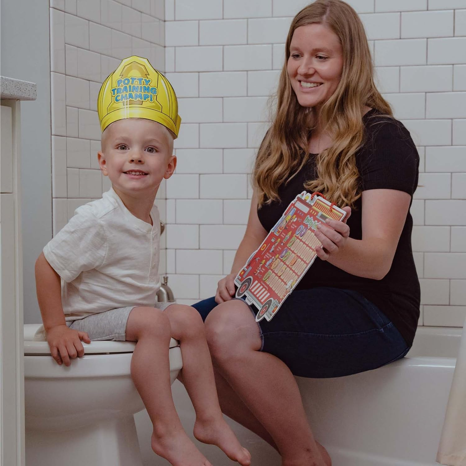 Potty Training Chart with 35 Stickers, 3 Reminder Stickers and Crown for Toddlers Boys and Girls - Potty Training Rewards for Kids - Fireman image number 5