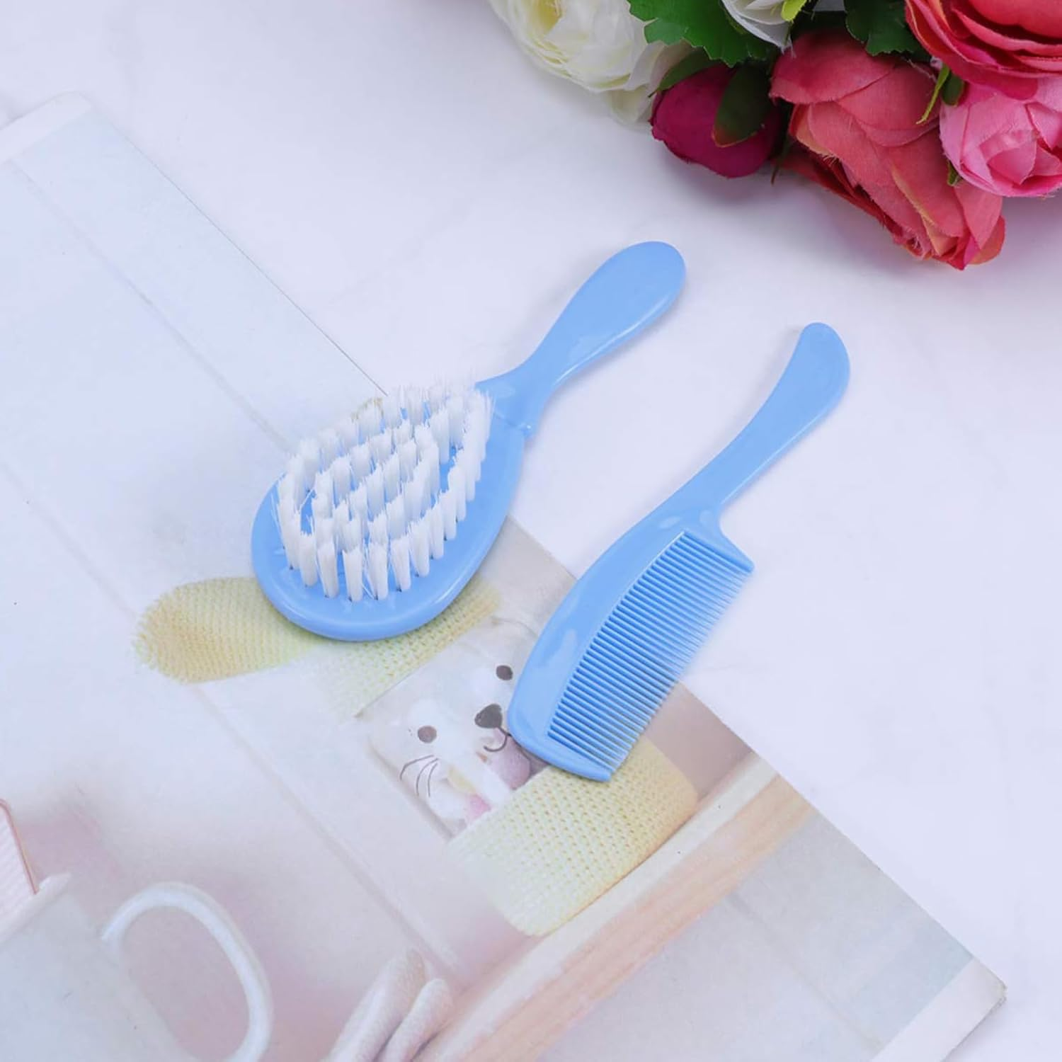 HKYLRAT Haircut Cradle Cap Brush Soft Bristle Hair Brush Gentle Scalp Massaging Comb Safe Newborns Infants