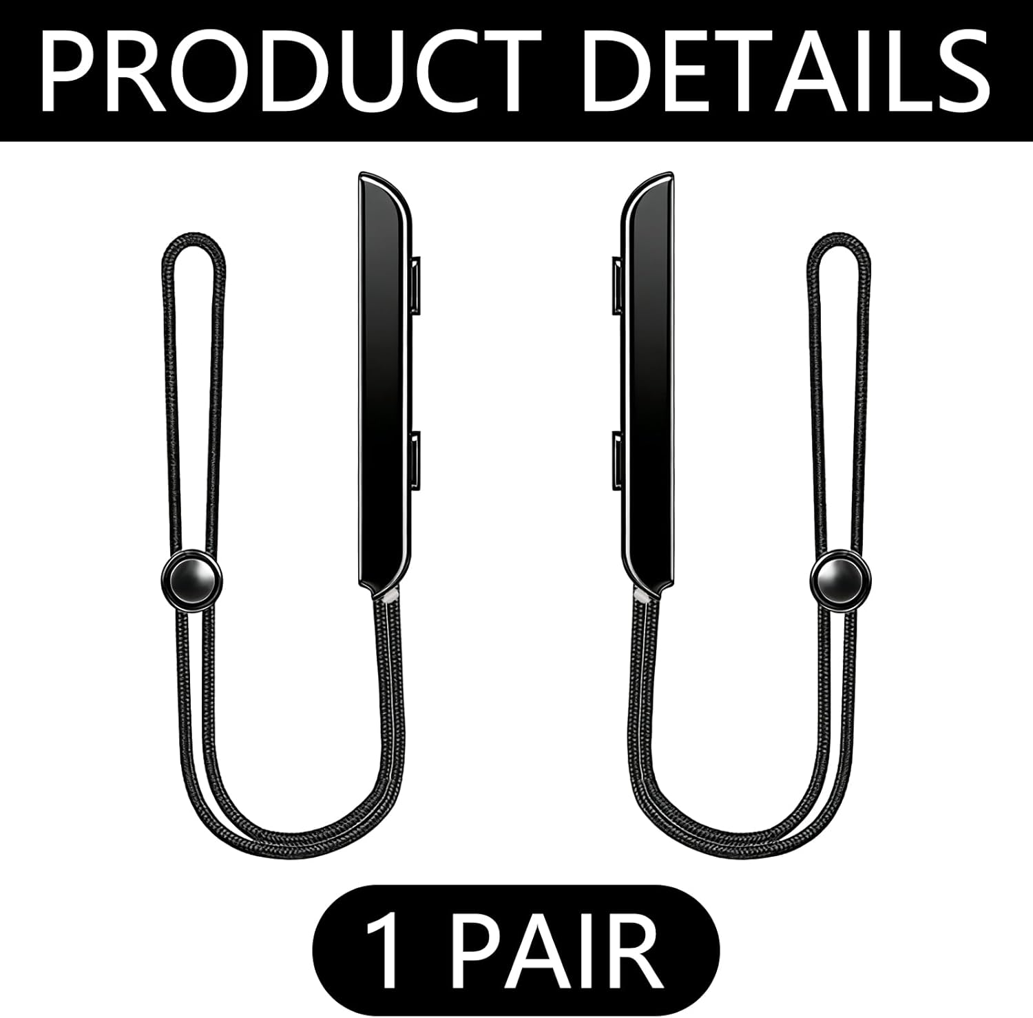 JANGJANG Metal Slide Joycon Wrist Strap for Nintendo Switch Controller, 2-Pack Adjustable Lanyards, Replacement Accessories for Joypad in Black, Secure Locking Mechanism with Easy Installation image number 5