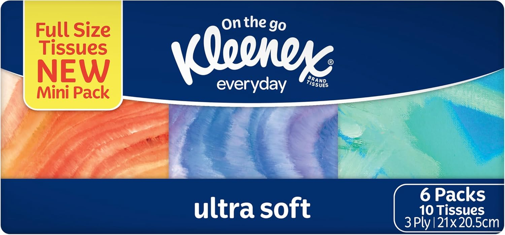 Kleenex Ultra Soft Pocket 3 Ply Facial Tissues (6 X 10 Pack)