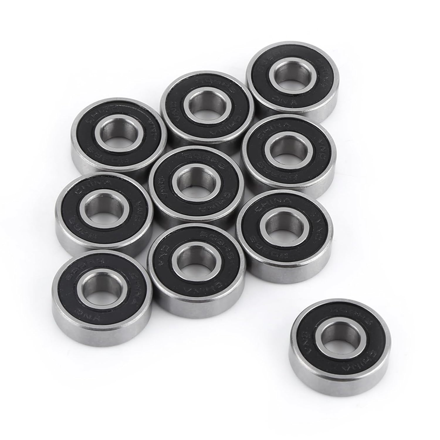 Domary 10PCS 608 2RS Ball Bearing Dual Sided Black Rubber Sealed Deep Groove Micro Miniature Easy Install Long Service Life 8X22X7Mm image number 1