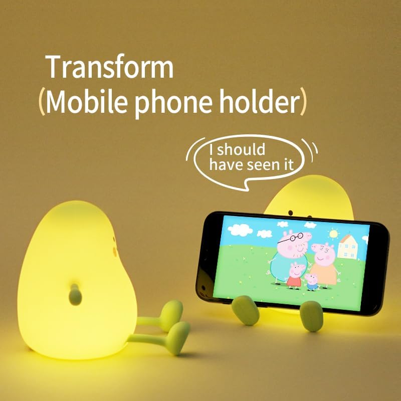 YUCHAO WONOER Cute Mango Night Light-Night Light for Kids, Baby Night Light, Rechargeable Dimmable Nightlight, Bedside Lamp Nursery Nightlight with 15/30/60 Minutes Timing Setting and Touch-Sensitive image number 5