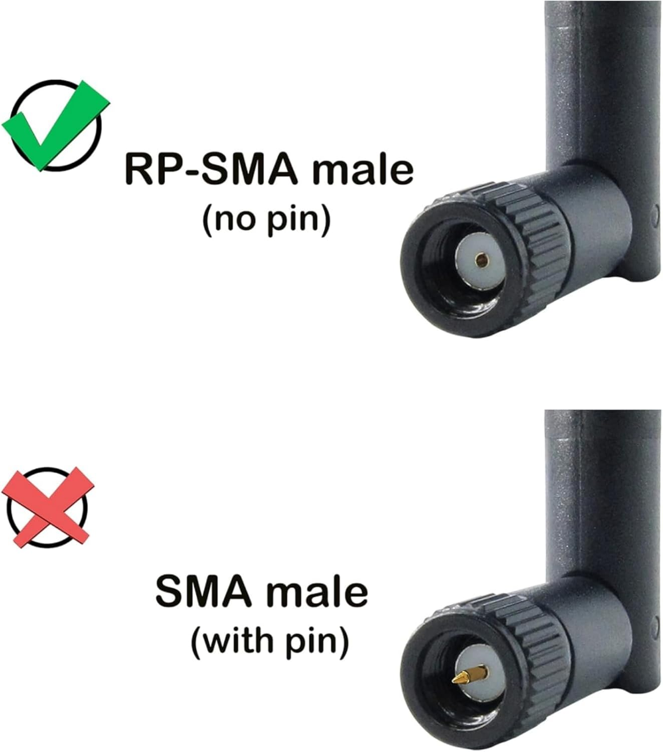 Wifi Antenna 2.4Ghz 5Ghz MIMO RP-SMA Male Aerial (2-Pack) for PC Desktop Computer Wifi Antenna for PC Wifi Router Wireless Network Card USB Adapter Security IP Camera Dual Band Kit image number 3