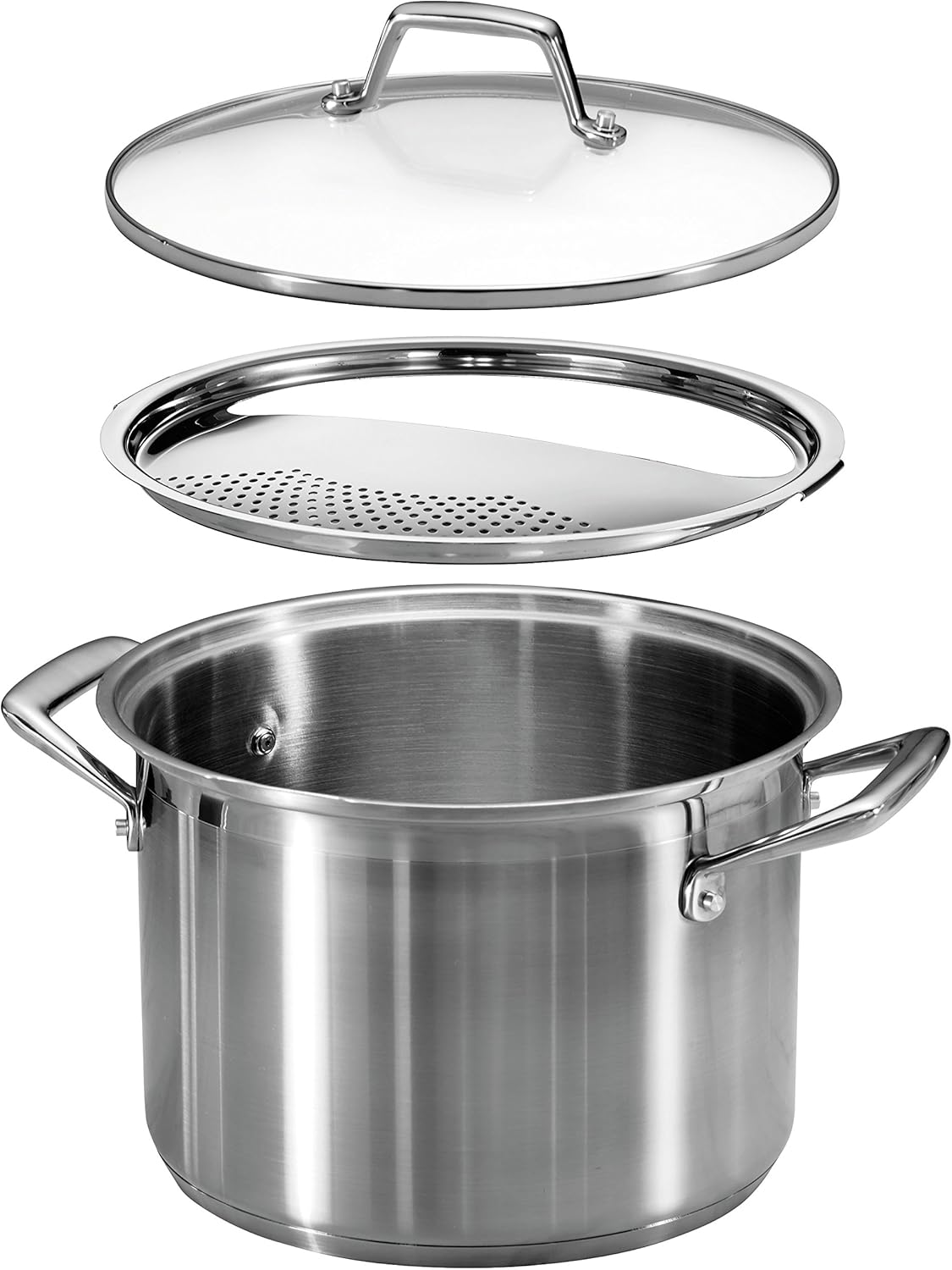 Tramontina Lock & Drain Pasta Cooker Pot with Strainer Lid 18/8 Stainless Steel 8 Qt, 80120/509DS image number 2