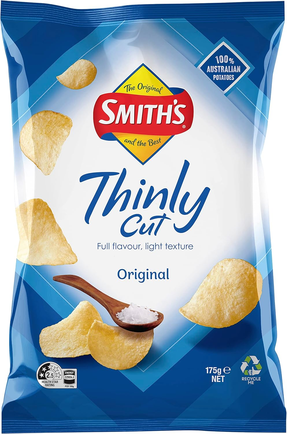 Smith&rsquo;S Thinly Cut Potato Chips Share Pack Original 175G image number 6
