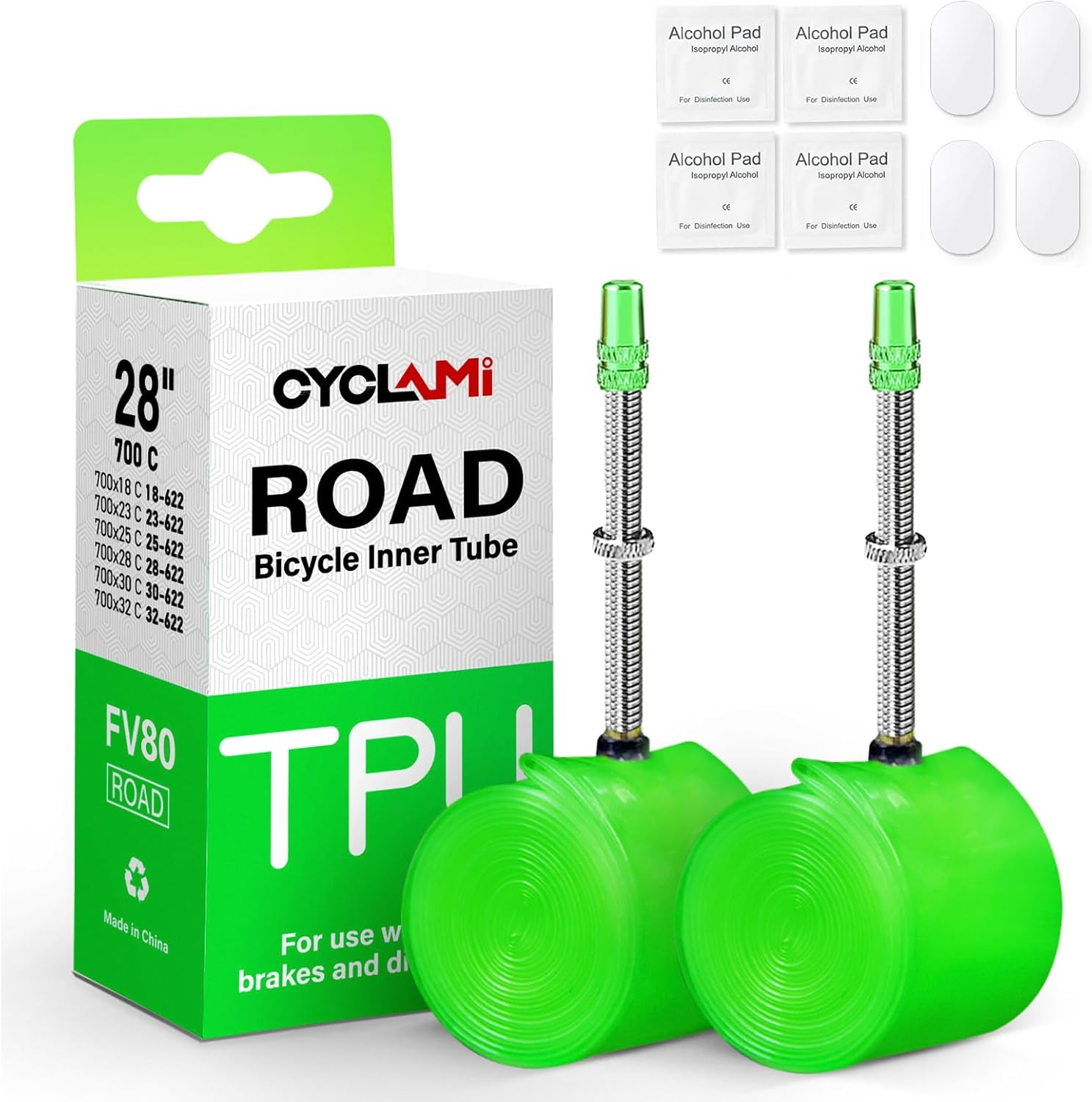 CYCLAMI Bike Inner Tubes Ultralight TPU Bicycle Tire 700C X 18-32C /MTB29 /MTB26 X 1.9-2.5 Inch with 45Mm/65Mm Presta Metal Valves (Include Bike Tube Patch Repair Kit) image number 4