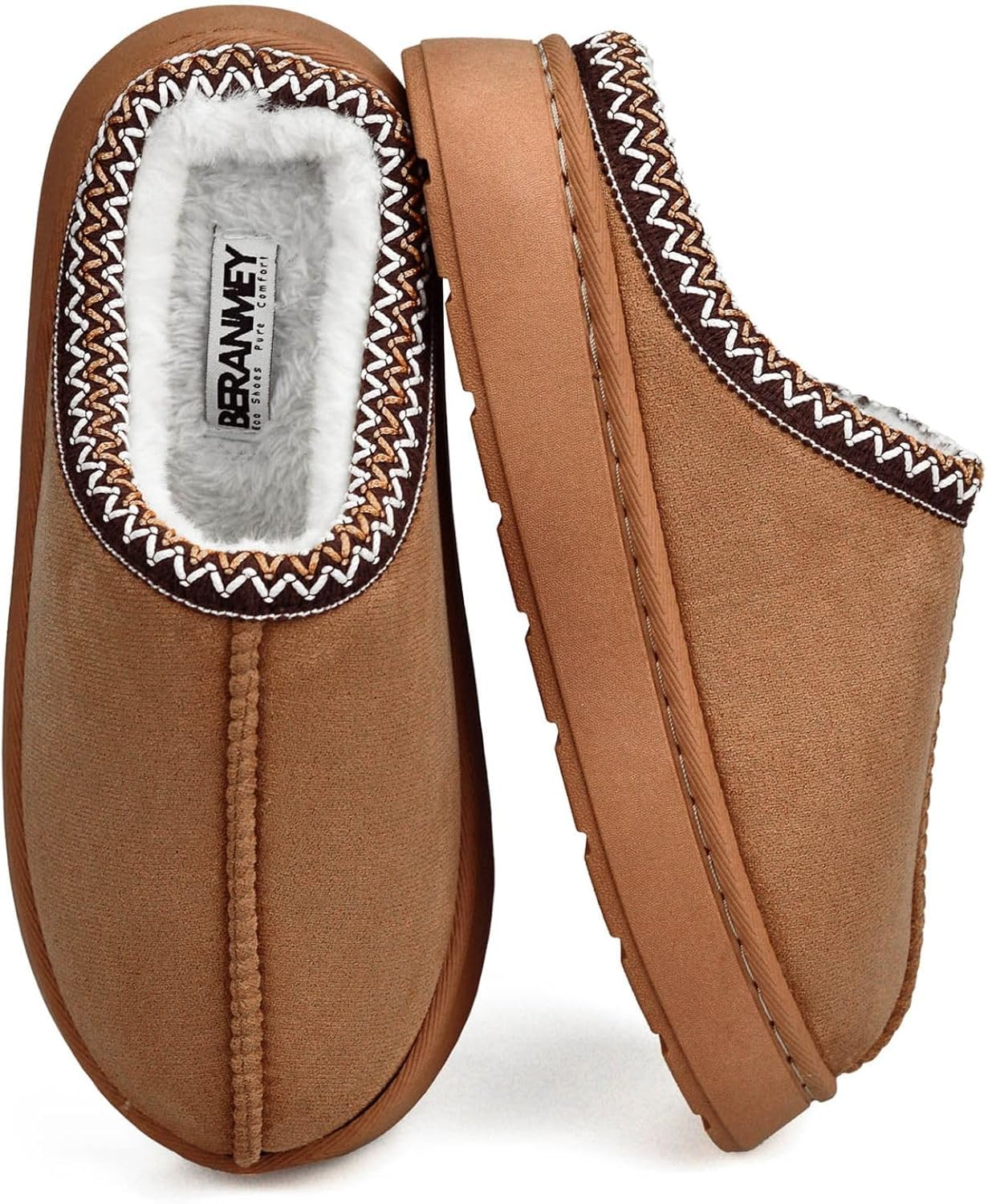 Thick-Soled Fuzzy Slippers for Women & Men - Cozy Platform House Shoes with Anti-Slip Sole, Warm Plush Lined Indoor Outdoor Short Ankle Slippers