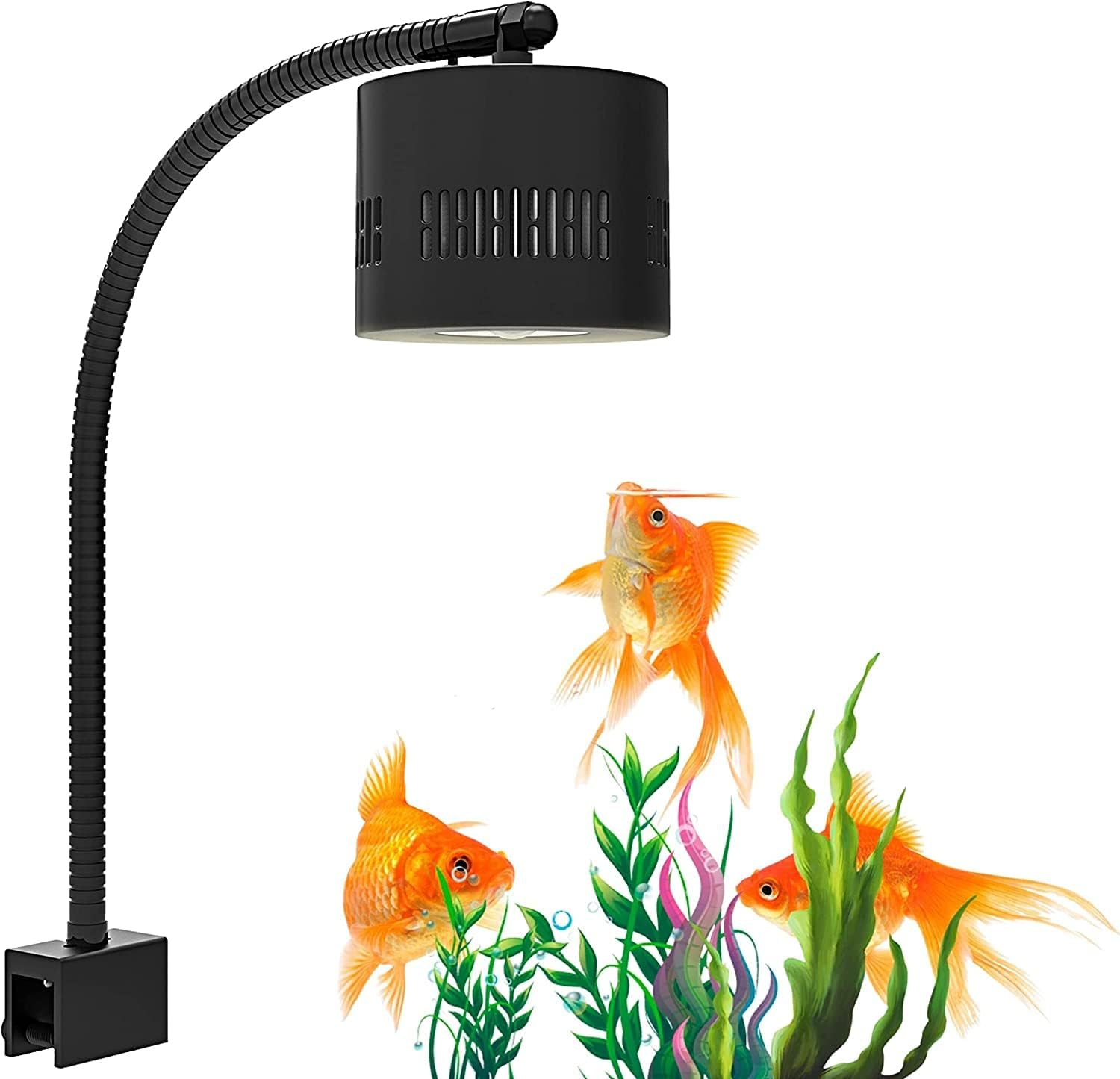 LED Aquarium Light, Dimmer Control 0-100% Brightness 70W Planted Fish Tank Light Asta120 Clamp Clip Lamp for Freshwater Refugium Algae Fish Tank with Gooseneck