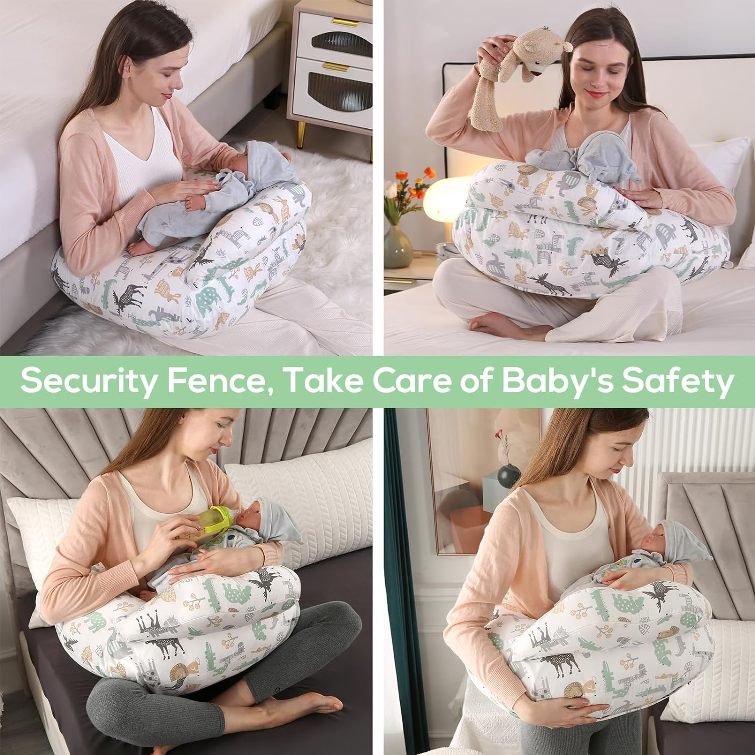 TREE.NB Nursing Pillow for Breastfeeding,Upgraded Multifunction Breast Feeding Pillows with Adjustable Waist Strap and Removable Cotton Cover for Breastfeeding Moms