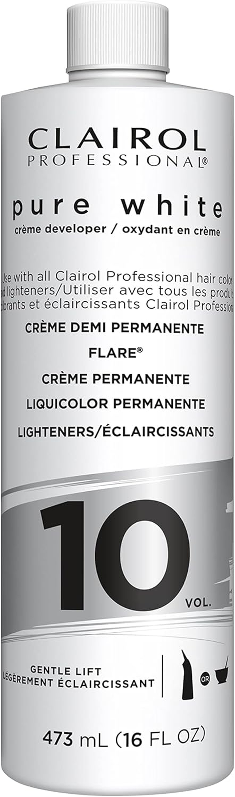 Pure White 20 Volume Creme Developer by Clairol for Unisex - 16 Oz Lightener
