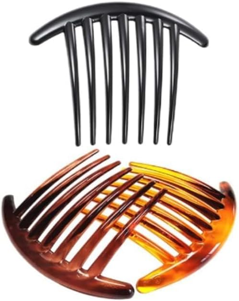 7 Tooth French Twist Comb, 3PCS Plastic Hair Clip, Hair Side Combs, Hair Accessory for Women Girls, Hair Clip Comb Accessories (Black and Brown) image number 4
