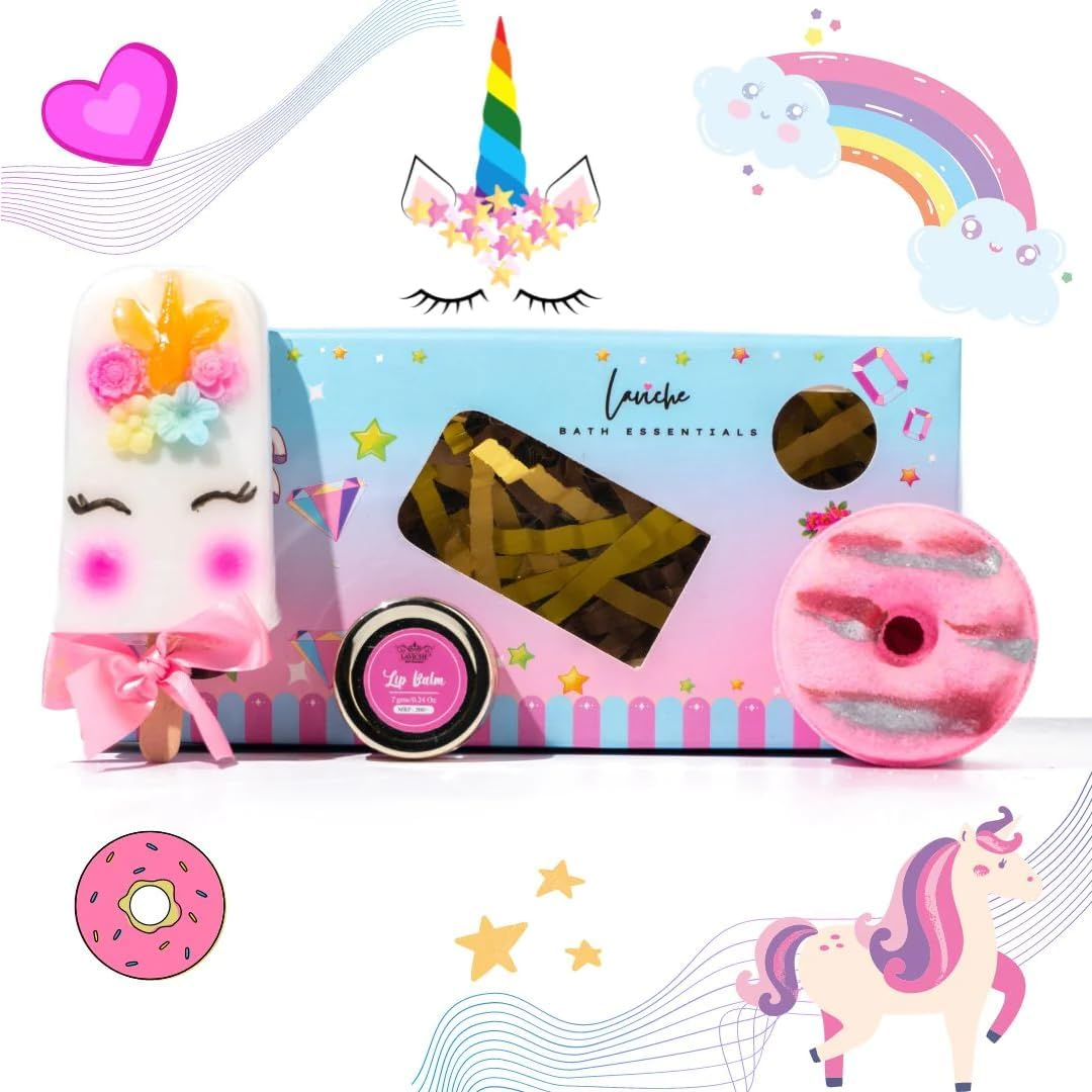 Laviche Bath Essentials Unicorn Soaps Combo(3 Unicorn Soaps, Ingredients-Shea Butter, Glycerin, Goat Milk, Pure Essential Oils)|Bath and Beauty Soap image number 2