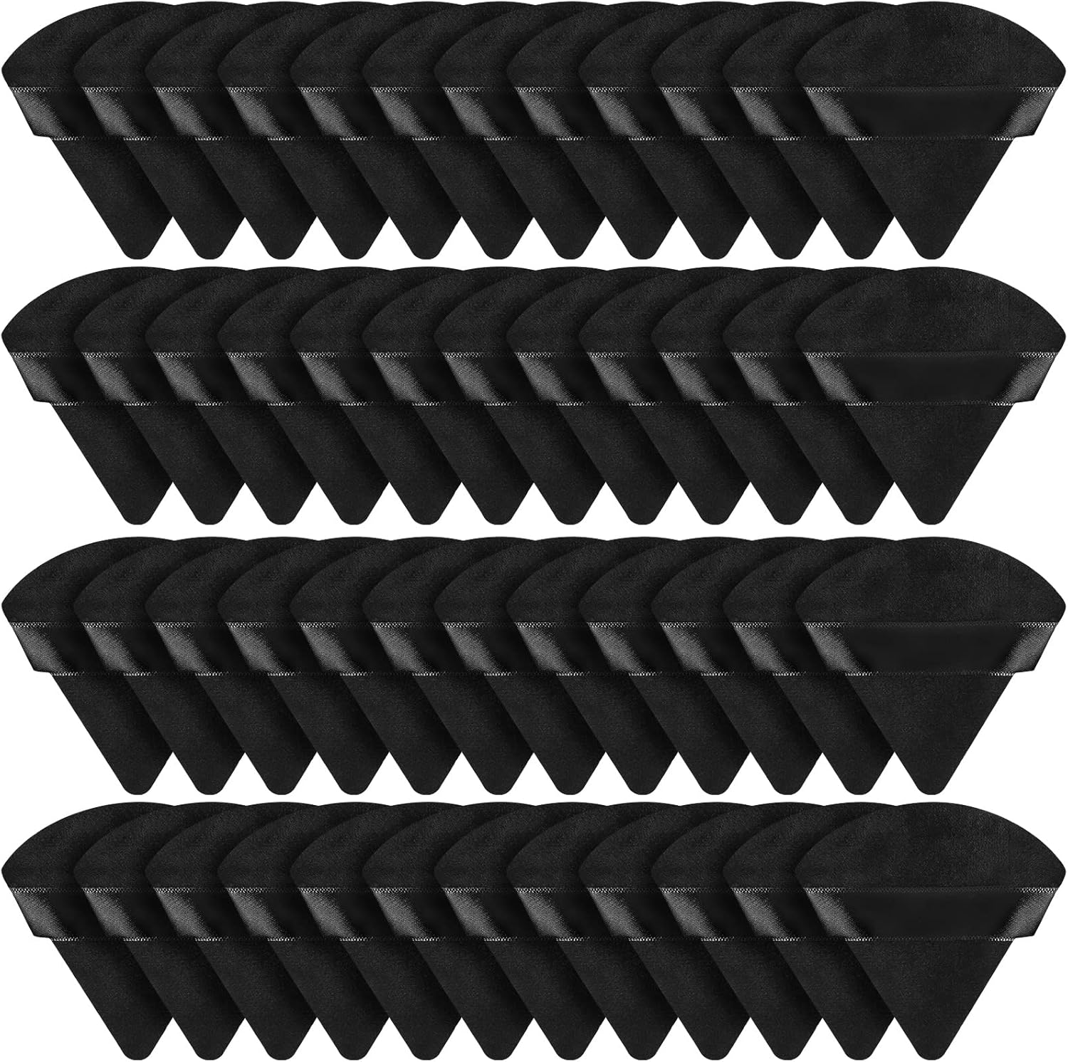 Suclain 48 Pcs Velour Triangle Powder Puff Soft Velour Makeup Puff for Face Powder Makeup Triangle Sponges for Wet and Dry Cosmetic Foundation Loose Mineral Body Tool(Bright Color)