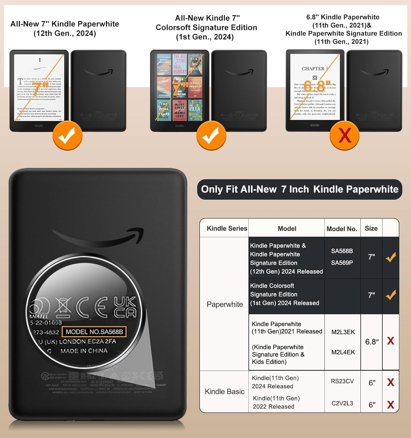 THRAU Case with Hand Strap for 7" Kindle Paperwhite 12Th Gen, Paperwhite Signature Edition 2024 or Kindle Colorsoft Signature Edition, PC Hard Shell with PU Leather, Auto Sleep/Wake &ndash; Agave Green