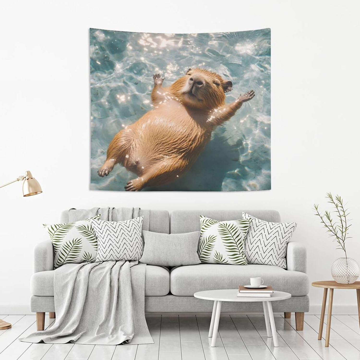 AIXIWAWA Tapestry Floating Capybara Print Wall Art Wall Decors for Bedroom Living Room 60X40 Inches image number 1