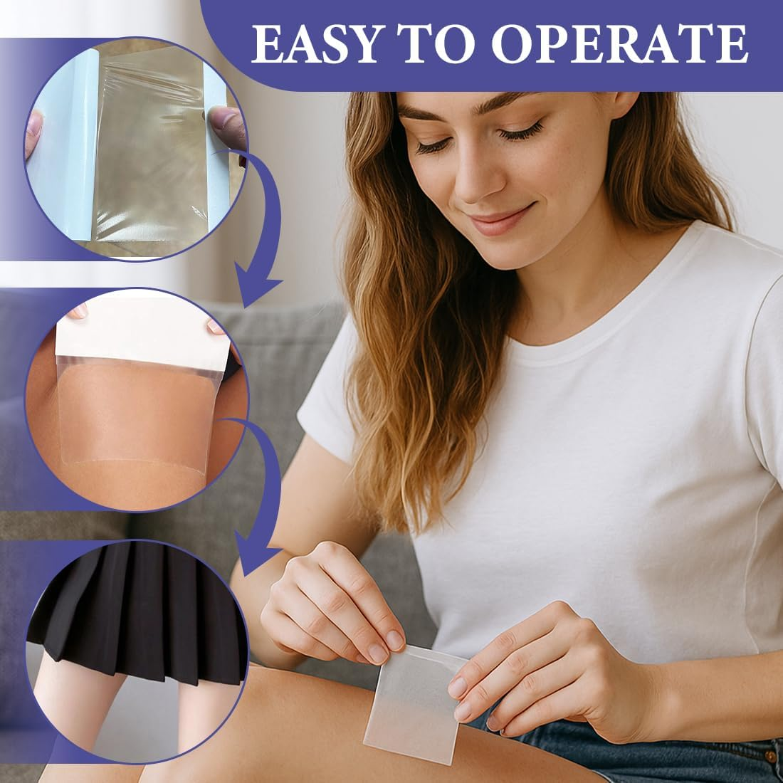 Pack of 20 Cellulite Patches Instant Thigh Lifting Body Tape Transparent Adhesive Strips Thigh Tightening up Tape Skin Thigh Lift Tape, Stretch Instant Cellulite Saggy Skin image number 5