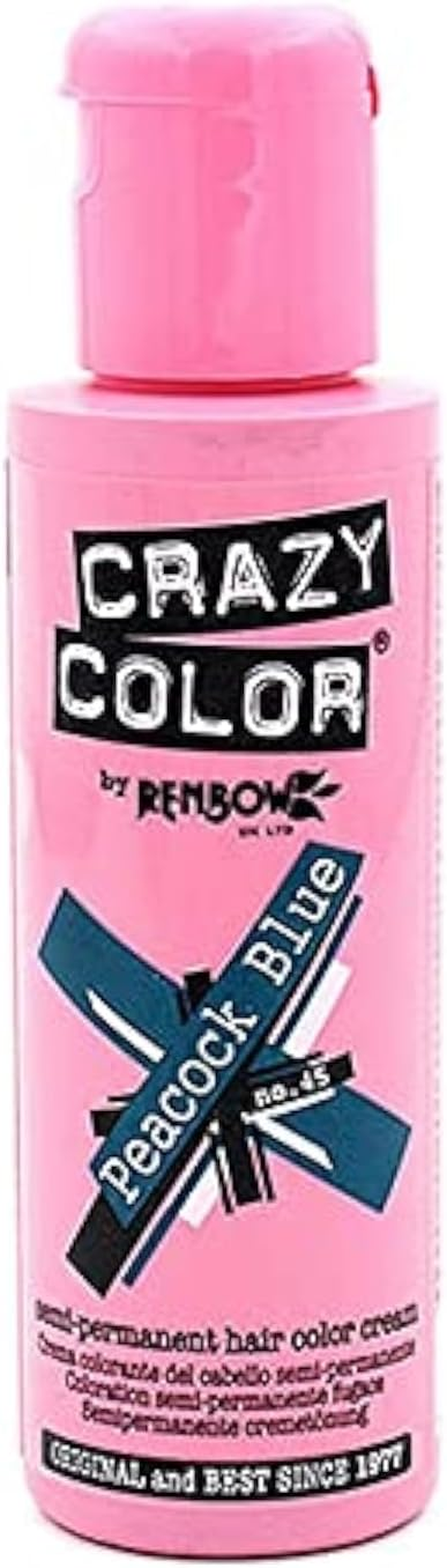 Crazy Color Semi Permanent Hair Colour, 045 Peacock Blue, 100 Ml image number 4