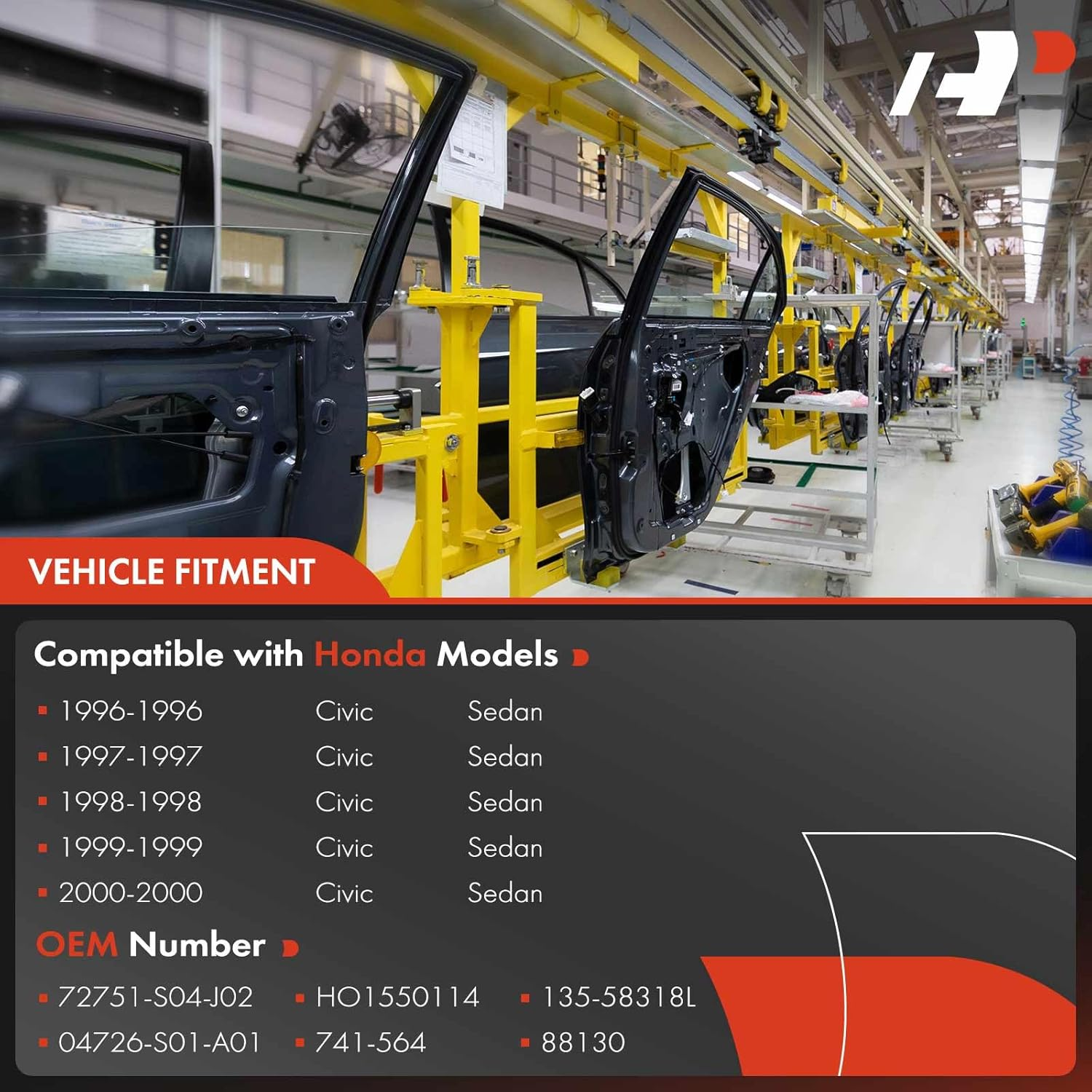 A-Premium Power Window Regulator with Motor Compatible with Honda Civic 1996-2000 Rear Driver Side image number 6