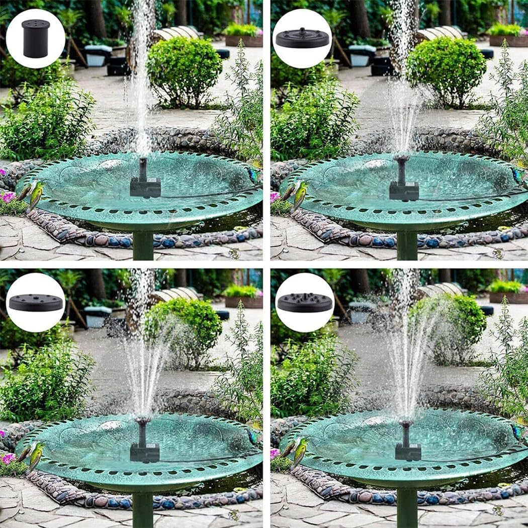 1.8W Solar Powered Water Feature Pump Garden Pool Pond Fish Aquarium Fountain& Filter with 4 Nozzles, 180L/H Flow 100Cm Lift for Ponds & Garden Decor