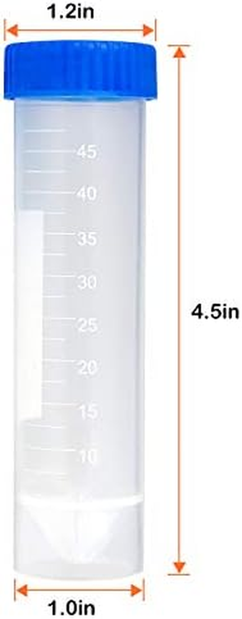 50Ml Plastic Centrifuge Tubes with Screw Cap, Science Plastic Centrifuge Tubes Skirted Conical Bottom 25 Pack Self-Standing Plastic 50Ml Test Tube Polypropylene Conical Tubes with Cap (50PCS) image number 2