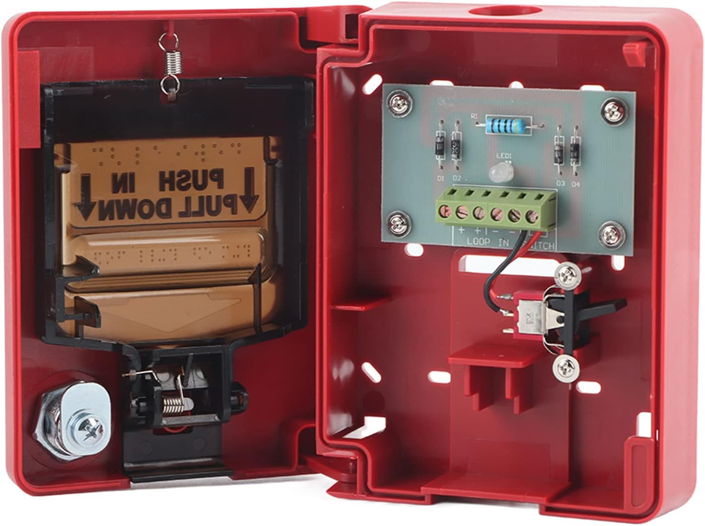 Manual Fire Pull Station, 9-28VDC Manual Call Point No Condensation Safety Multiple for Remind People to Escape the Fire