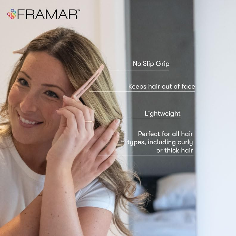 FRAMAR Neutral Sectioning Hair Clips &ndash; 10-Pack No Crease Hair Clips for Styling & Sectioning for Girls - Neutral image number 4