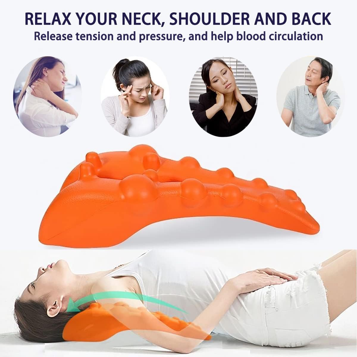 Neck and Shoulder Relaxer, Back Relaxer,Cervical Traction Device for TMJ Pain Relief and Cervical Spine Alignment, Chiropractic Pillow Neck image number 2