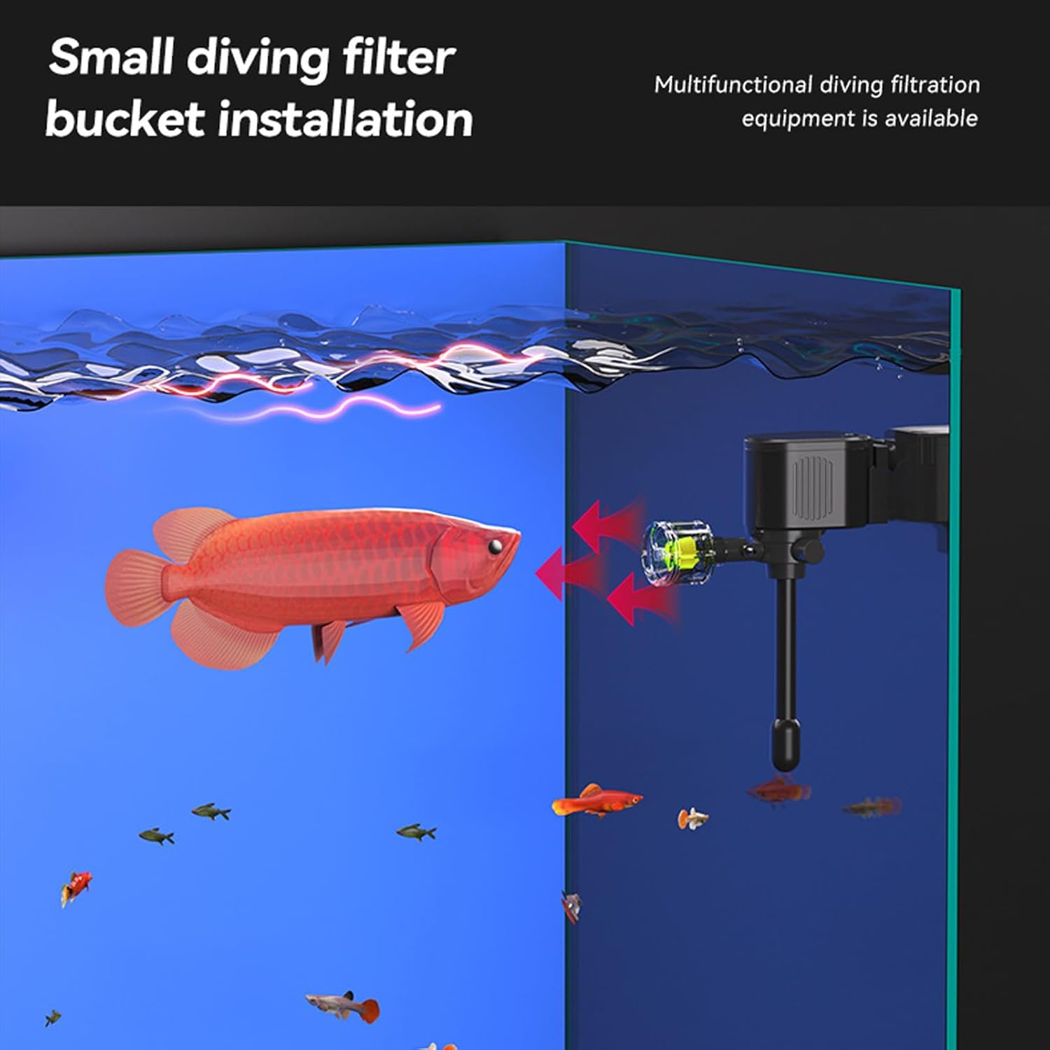 Power Heads for Aquarium - Glowing Aeration System,Fish Tank Circulation Pump,For Fish Tank, Pond, Saltwater, Bird Bath, Draining, Oxygen Change image number 5