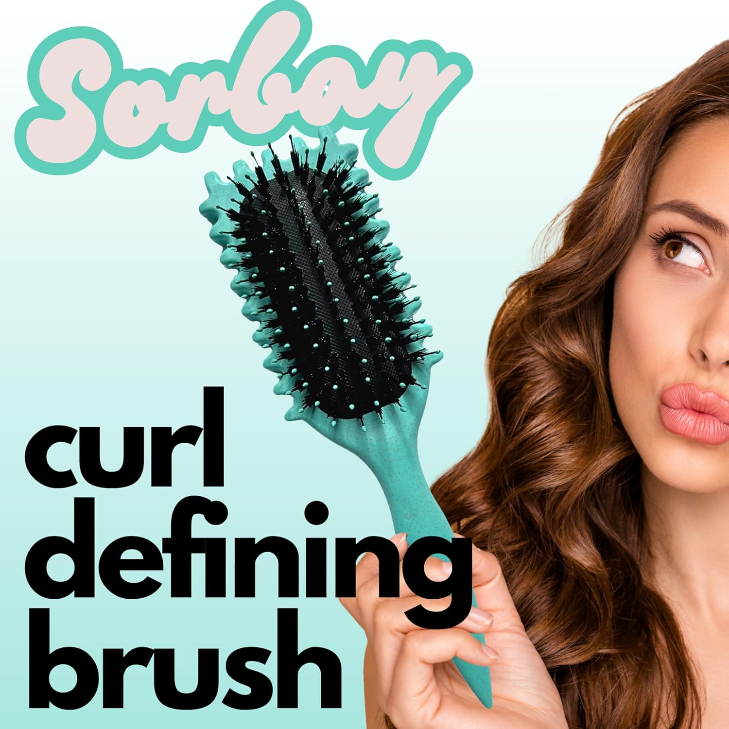 Sorbay Define Curls Brush for Curly Hair Products for Wavy Straight Bounce Curly Hair Brush Curling Comb Hairbrush Curl Define Brush Suitable for Women and Men (UK BRAND)