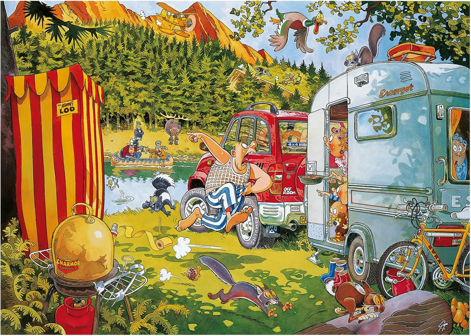 Jumbo Wasgij Retro Original 7 Bear Necessities Jigsaw Puzzle (1000 Pieces) image number 1