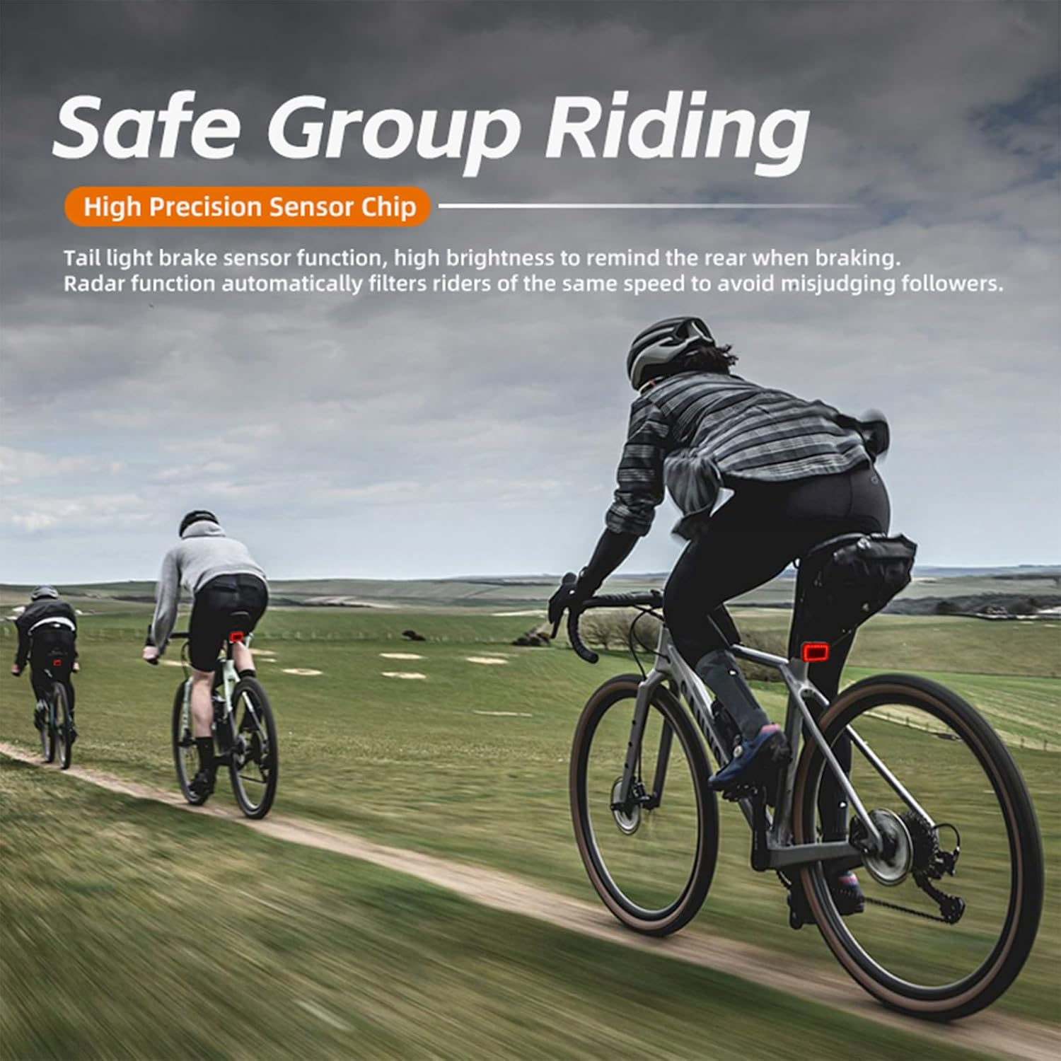 CYCLAMI Bike Radar Tail Light with 24Ghz Radar Detection, Active Alert & Brake Sensing, 500M Visibility, 5 Modes for Road/Mtb Cycling Safety Light, Vibration Wake-Up, IP64 Waterproof, Type C image number 6