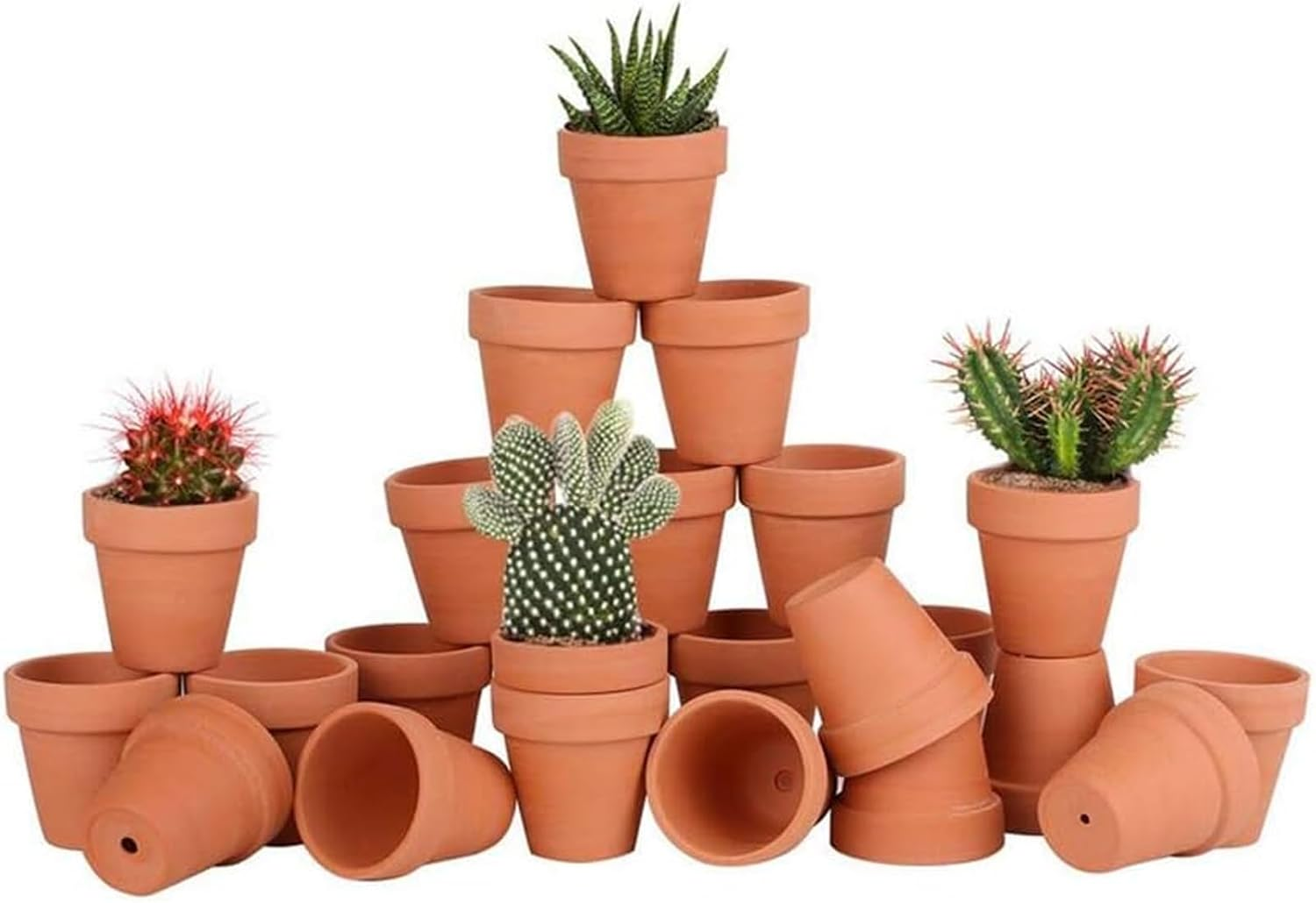 36 Pcs Mini Terracotta Pots, 1.2 Inch Clay Planters with Drainage Hole for Succulents, Small Nursery Containers for Home Garden Office Desk Decor, Crafts for Kids & Adults image number 5