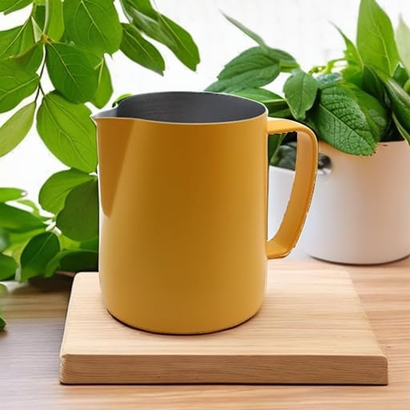 Dianoo Stainless Steel Frothing Pitcher Jug Steaming Pitcher Suitable for Coffee, Latte and Frothing Milk 350Ml Yellow image number 5
