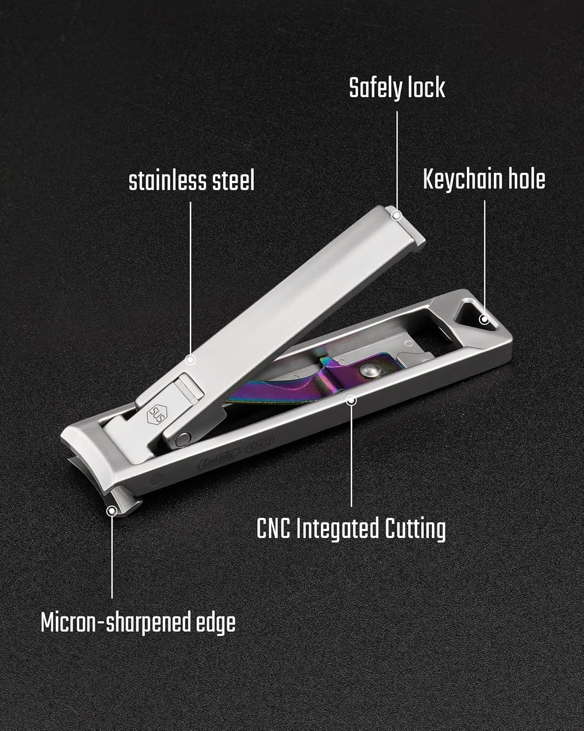 Keyunity KN02 Keychain Nail Clippers, Foldable Stainless Steel Fingernail Cutter for Travel & Everyday Carry image number 1