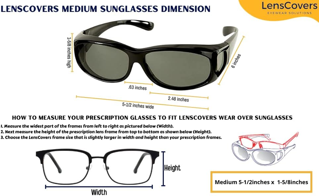 Lenscovers Sunglasses Wear over  Glasses. Polarized Size Medium. image number 5