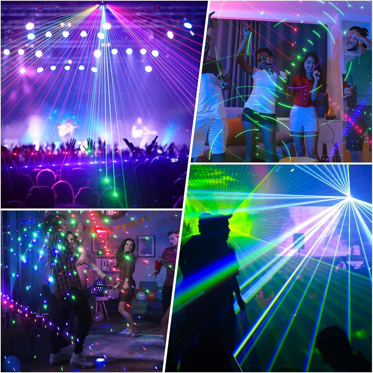 DJ Disco Stage Party Lights, Sound Activated Laser Light RGB Flash Strobe Projector with 7CH DMX for Christmas Halloween Decorations Karaoke Pub KTV Bar Dance Gift Birthday Wedding image number 6