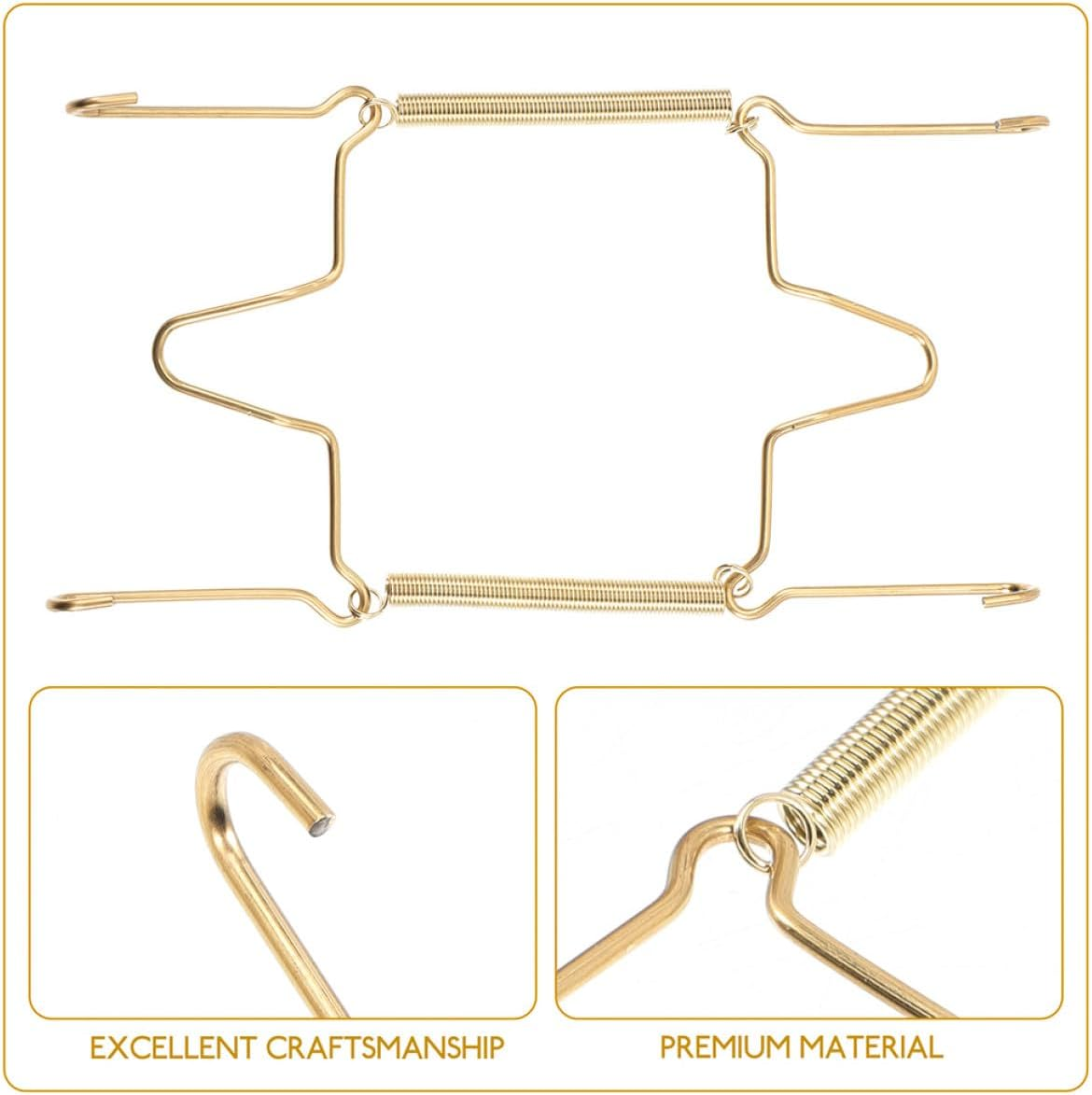 GRADENEVE 10Pcs Stainless Steel Invisible Plate Wall Hangers with Spring Hooks for Large Decorative Plates Vintage Dinnerware Display Wall Mount Holders for Kitchen Storage and Dining