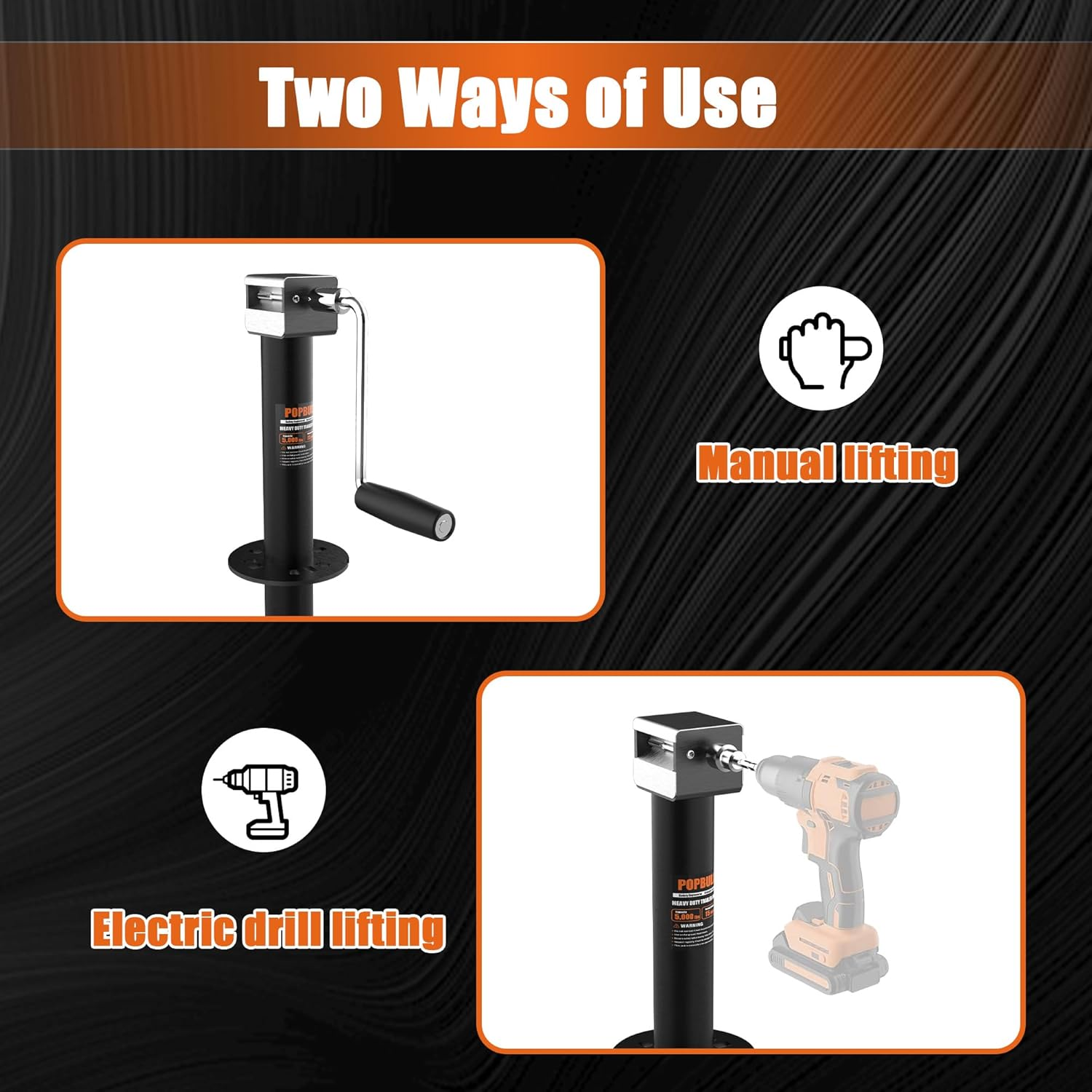 5000Lbs A-Frame Trailer Jack,30" Lift 20-24V Cordless Drill Compatible with Adjustable Drop Leg for RV Trailer, Horse Trailers, Utility Trailers image number 1