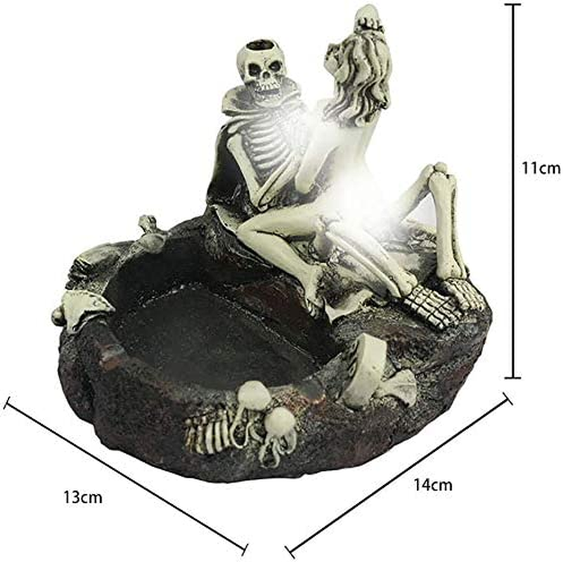Creative Skull Ashtray & Love Never Dies Skull Ashtray Fun Taste the Living Room Decoration for Smoking Room Decor Gifts for Smokers image number 1