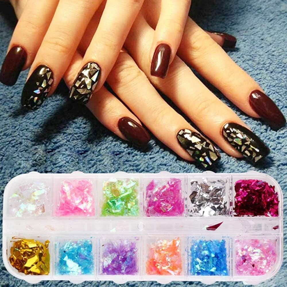 6 Boxes Nail Art Glitter Sequins Sparkling Decoration Glitter Nail for Nail Art Design image number 1