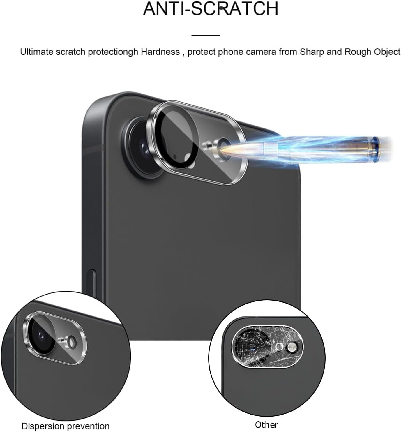 Camera Lens Protector for Iphone 16E, Tempered Glass 9Hardness, Anti-Scratch High Definition Camera Screenprotector for Iphone 16E 2025 [3 Pack] image number 3