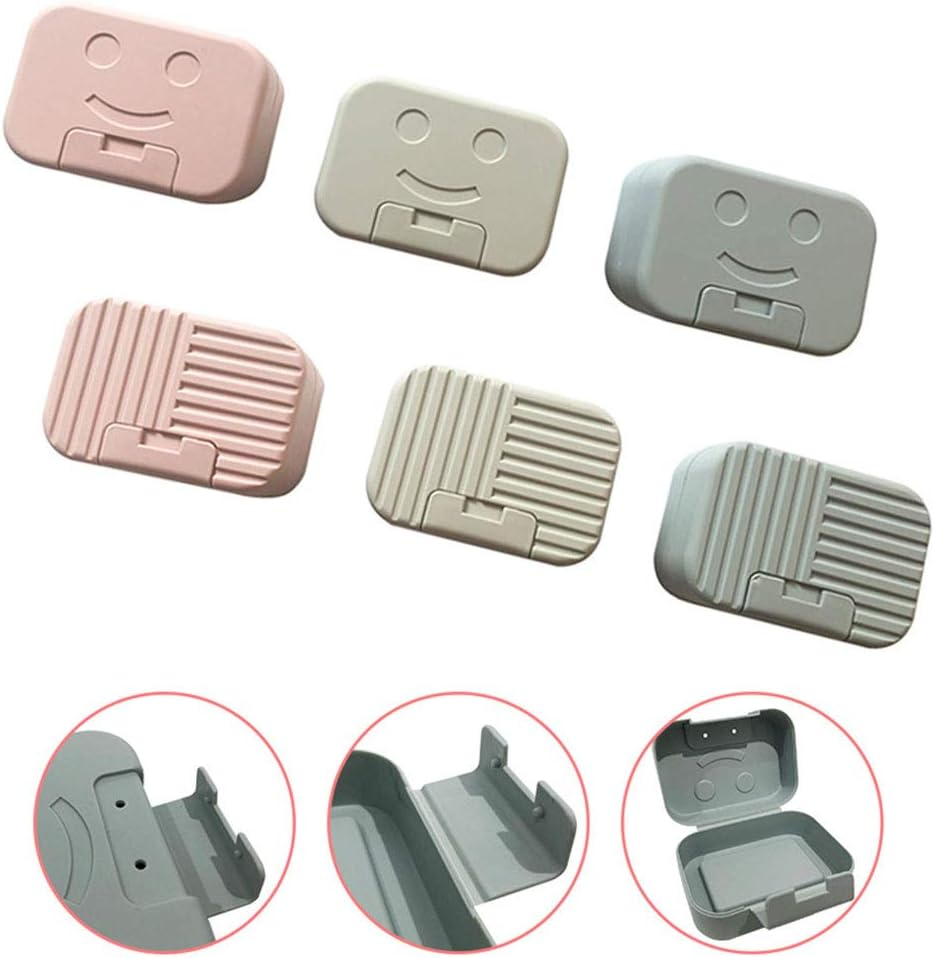 Tophomer Travel Soap Box Soap Container with Lid Plastic Portable Soap Holder Leakproof for Bathroom, Shower, Gift (Blue, Smiley) MN-005 image number 6