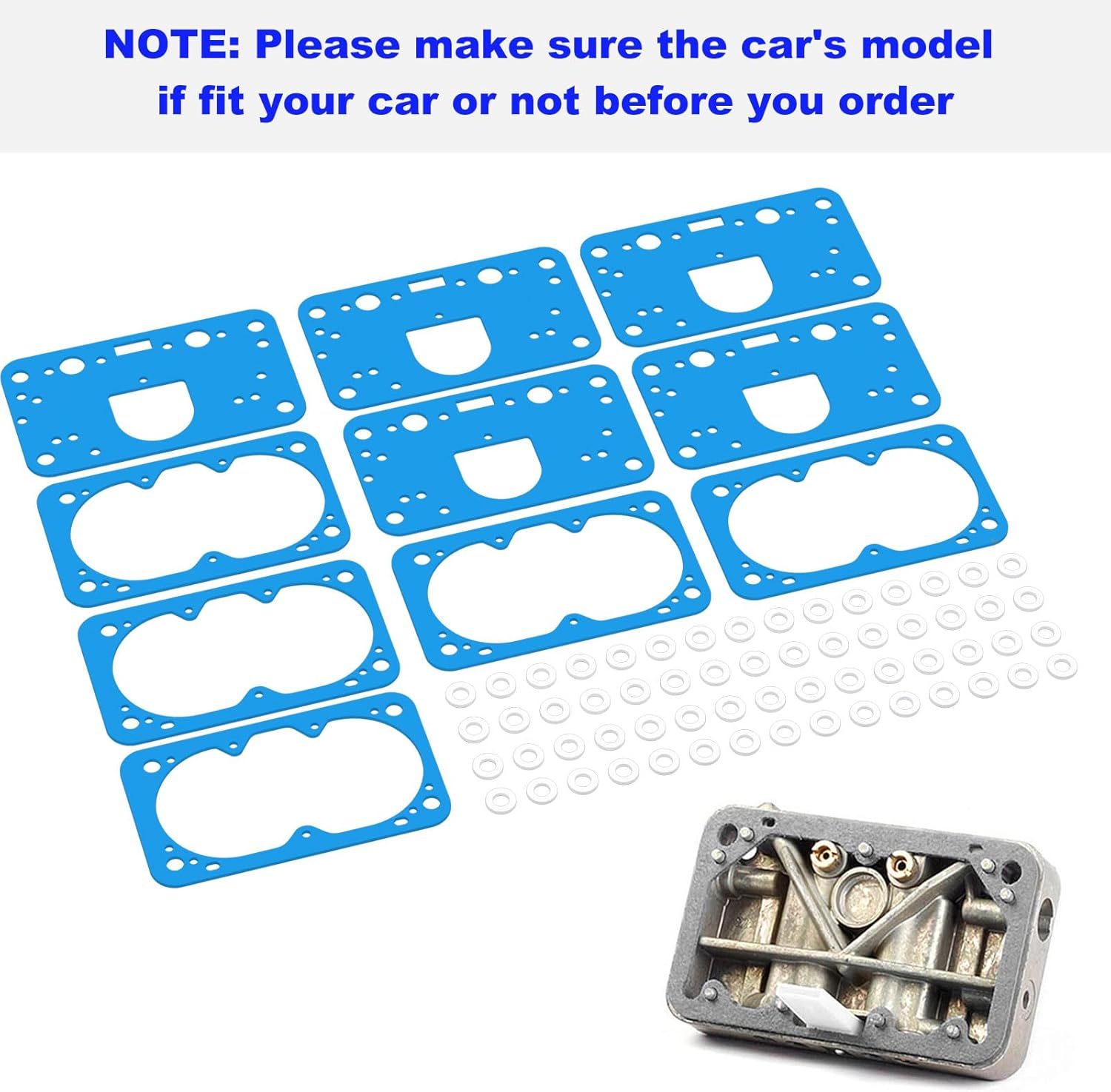 4150 Carburetor Rebuild Kit Gasket, Fuel Bowl Gasket Kit Replacement for Holley 8-2000 M2300 4150 8-2000QFT Fit Holley Carburetor Fuel Bowl Jet Kit image number 2