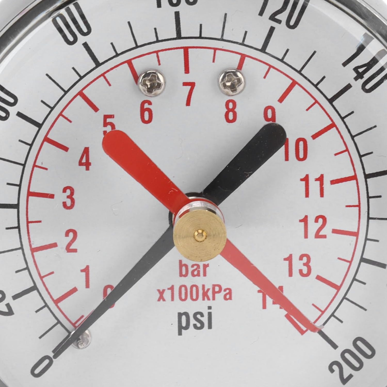 Ejoyous Water Pressure Scale (0-200Psi/0-14Bar) Iron & Aluminum, Alloy 3/4 Inch Female Hose, Thread Accurate Clear Pointer, for Pool/Irrigation/Rv/Aquarium