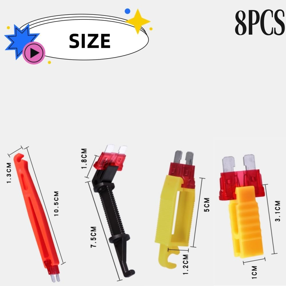 Fuse Puller Pliers Mini Fuse Extractor Pullers, Fuse Puller Extraction Tool Car Automobile Fuse Clip Tool Fuse Removal Tool,Car Fuse Puller Car Extractor Car Fuse Puller Extraction Tool for Car（8Pcs） image number 3