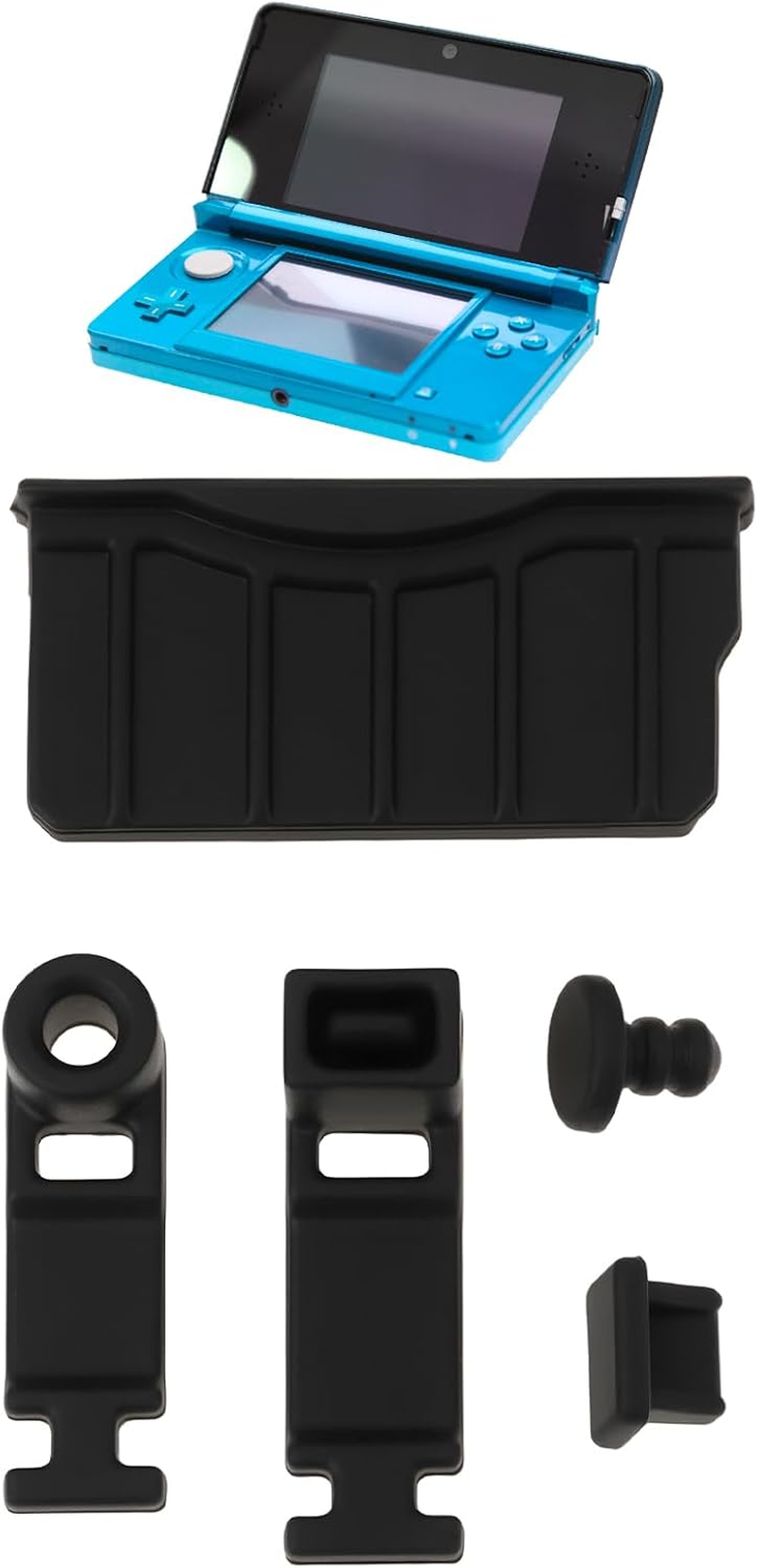 LT Easiyl 2 Sets Game Console Card Slot Silicone Plug Compatible with New 3DS 3DSLL XL 3DS 2DS Black image number 1