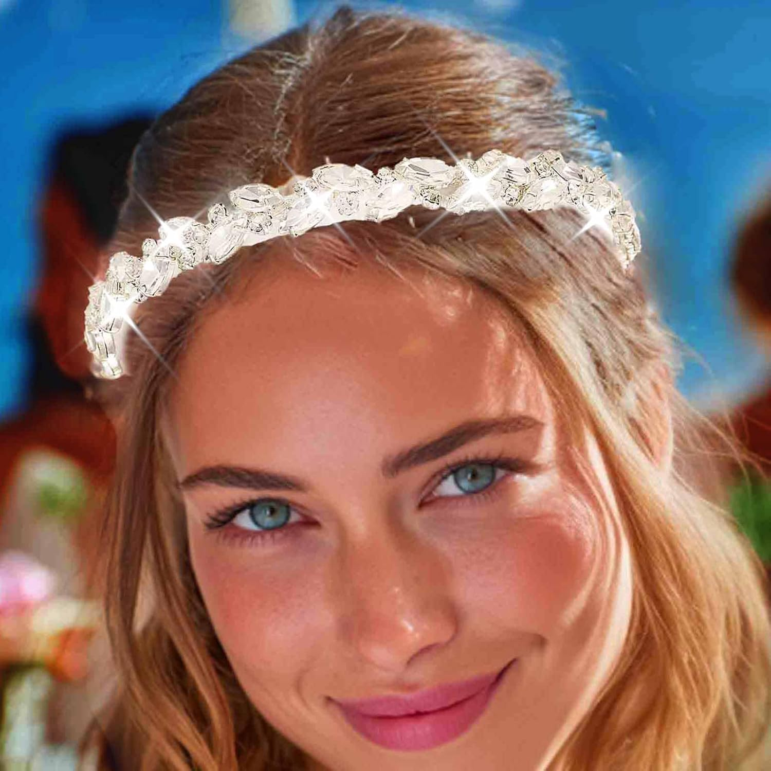 Fashband Crystal Headbands Glitter Rhinestone Headband Bridal Wedding Daily Wear Party Hair Accessories for Women and Girls (Rhinestone) image number 5