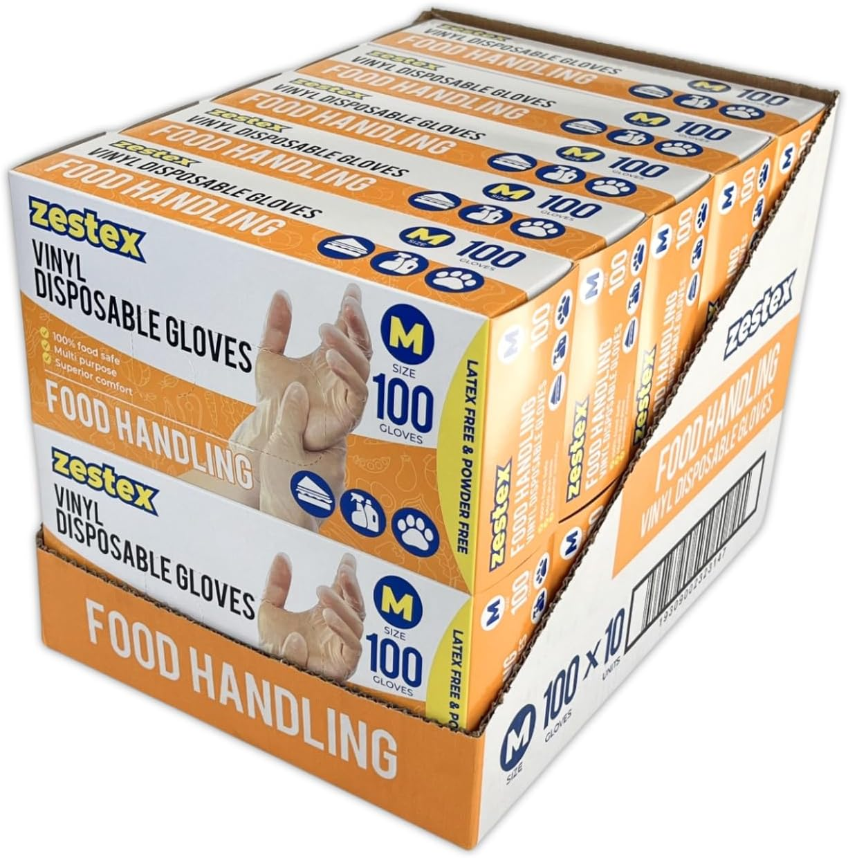 Food Handling, Latex-Free & Powder-Free, Food Safe Multi Purpose Disposable Glove, Clear, Medium, Case/1000 image number 4